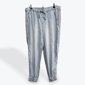 Nine West Light Blue Chambray Jogger Pants